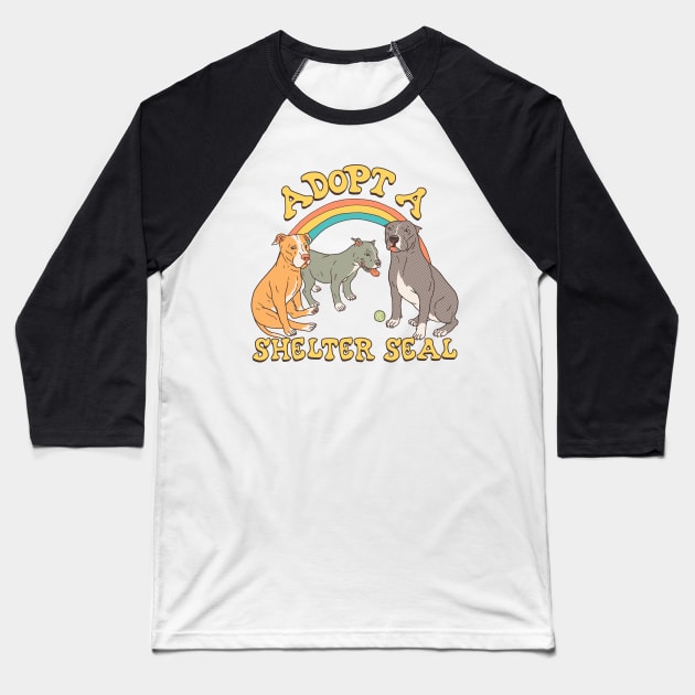 Adopt A Shelter Seal Baseball T-Shirt by Hillary White Rabbit